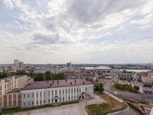 lyuks-apartamenty-bliss-v-centre красивый вид из окна на Казань